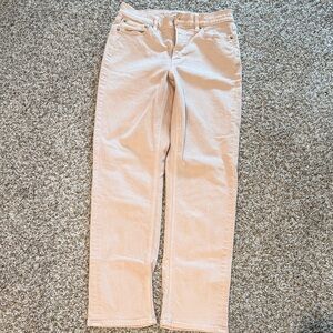 American Eagle Outfitters Women's Light Pink Straight Leg Jeans